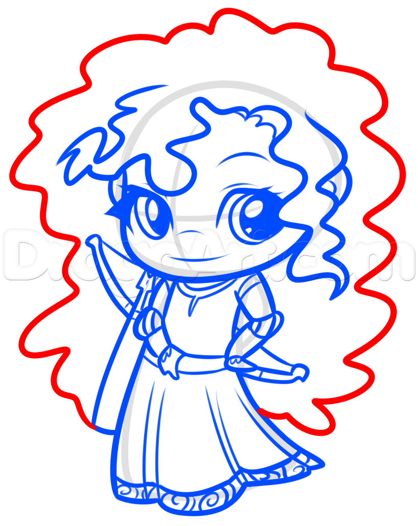 818x1028 how to draw chibi merida, step - Merida Drawing