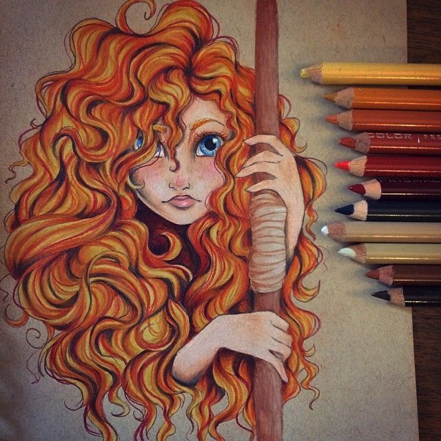 640x640 princess merida drawing from brave in coloured pencils disney - Merida Drawing