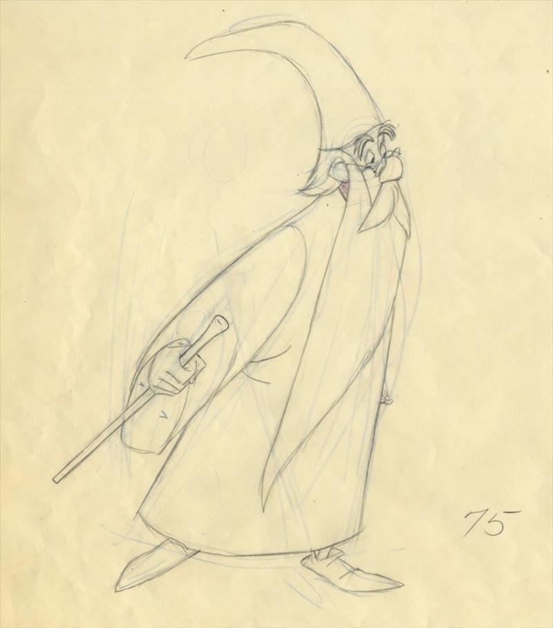 800x908 disney the sword in the stone animation - Merlin Drawing