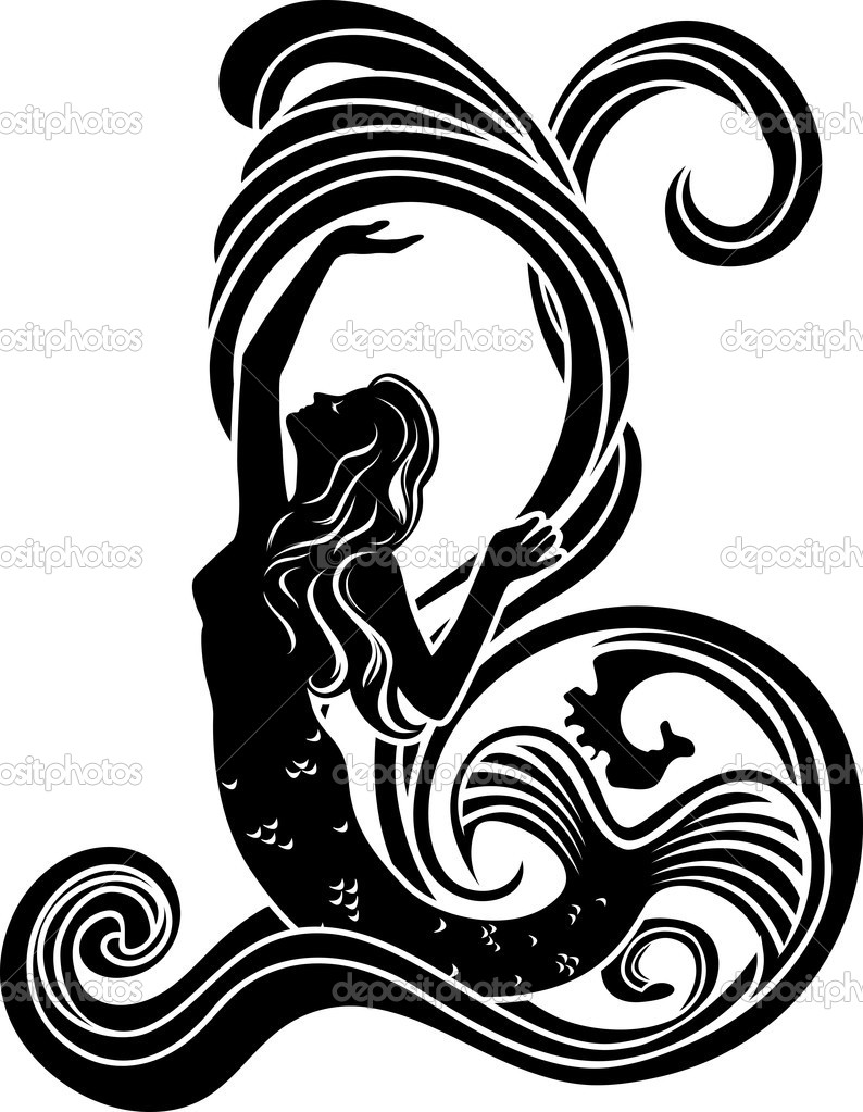 794x1023 Mermaid Black And White Drawing - Mermaid Black And White Drawing