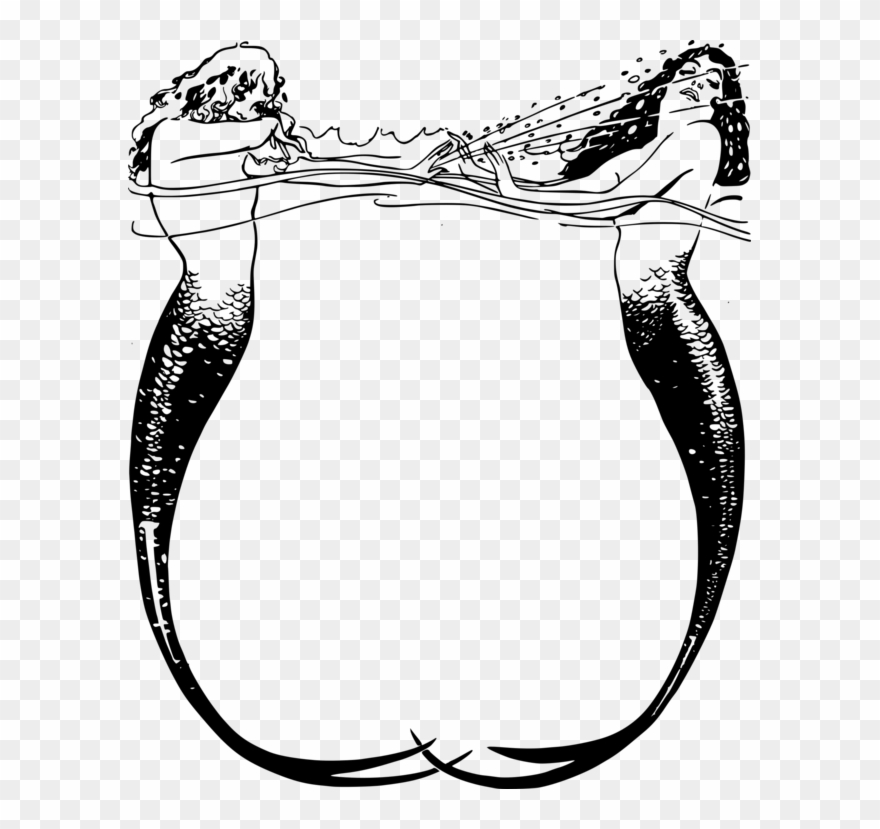 880x829 Mermaid Drawing Animal Silhouettes Black And White - Mermaid Black And White Drawing