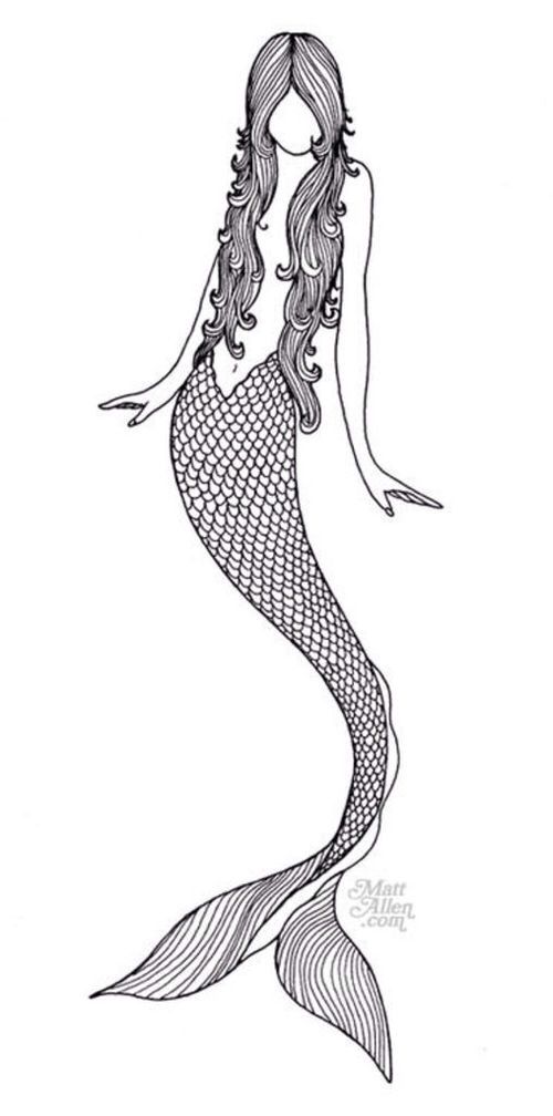 500x1008 mermaid black white drawing art art drawings mermaid art - Mermaid Black And White Drawing