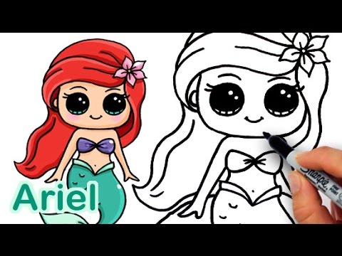 480x360 How To Draw Mermaid Ariel Cute And Easy - Mermaid Cartoon Drawing