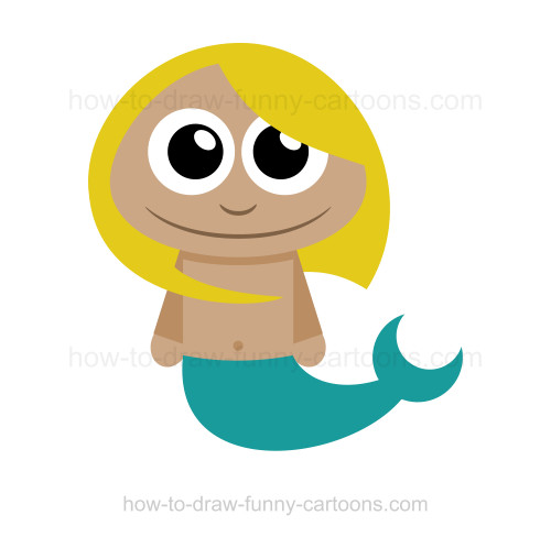500x488 How To Draw A Mermaid - Mermaid Cartoon Drawing