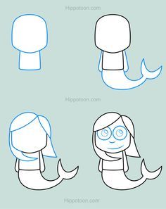 236x297 simple drawing lesson on how to draw a cartoon mermaid all - Mermaid Cartoon Drawing