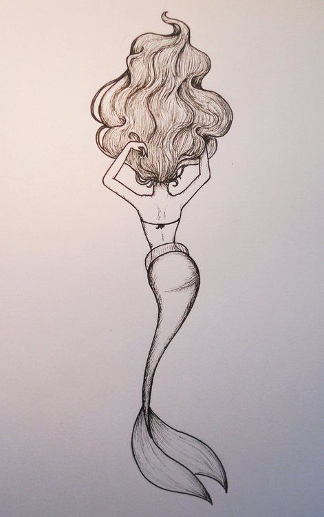 471x750 Simple Mermaid - Mermaid Drawing
