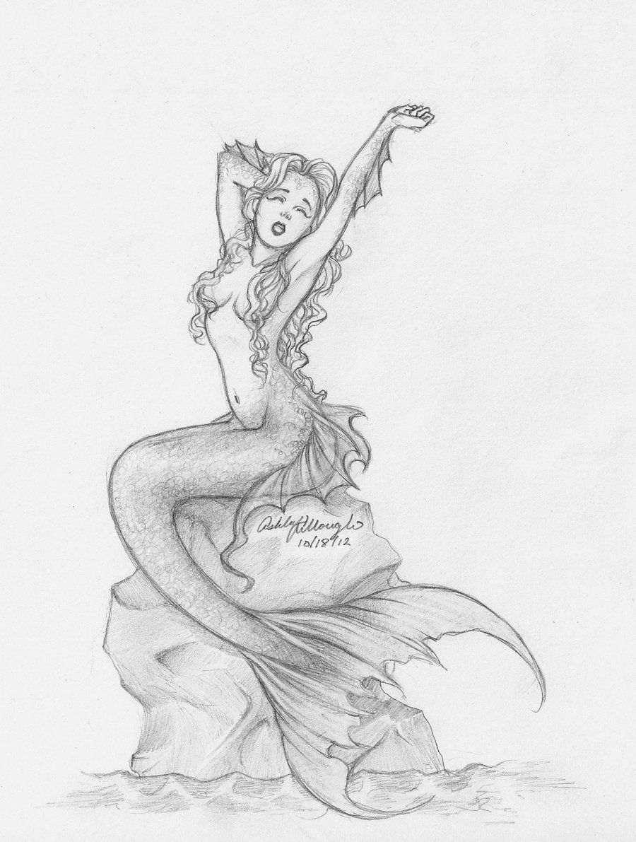 900x1191 mermaid drawings pencil mermaid - Mermaid Drawing
