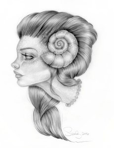 231x300 Beautiful Mermaid Drawings Fine Art America - Mermaid Drawing