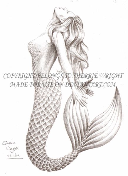436x600 Beautiful Mermaid Pencil Drawings - Mermaid Drawing
