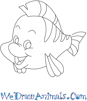 300x350 How To Draw Flounder From The Little Mermaid - Mermaid Drawing Book