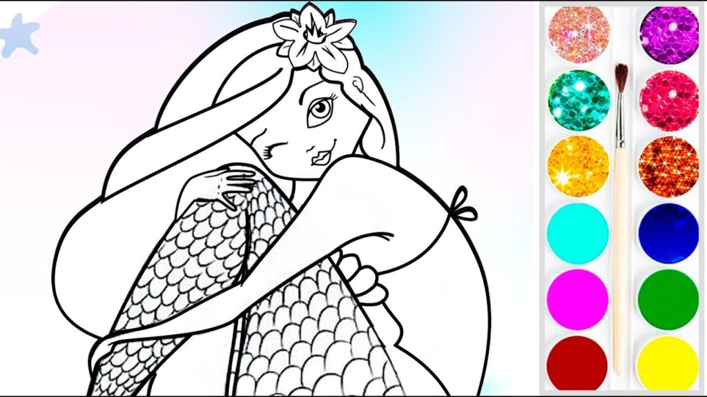 1024x576 how to draw a mermaid for kids mermaid drawing for kids - Mermaid Drawing Book