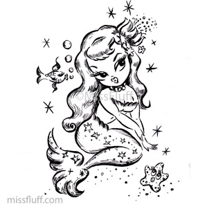 299x299 miss fluff's blog - Mermaid Drawing Book