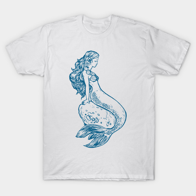 630x630 Blue Line Mermaid Drawing - Mermaid Drawing Book