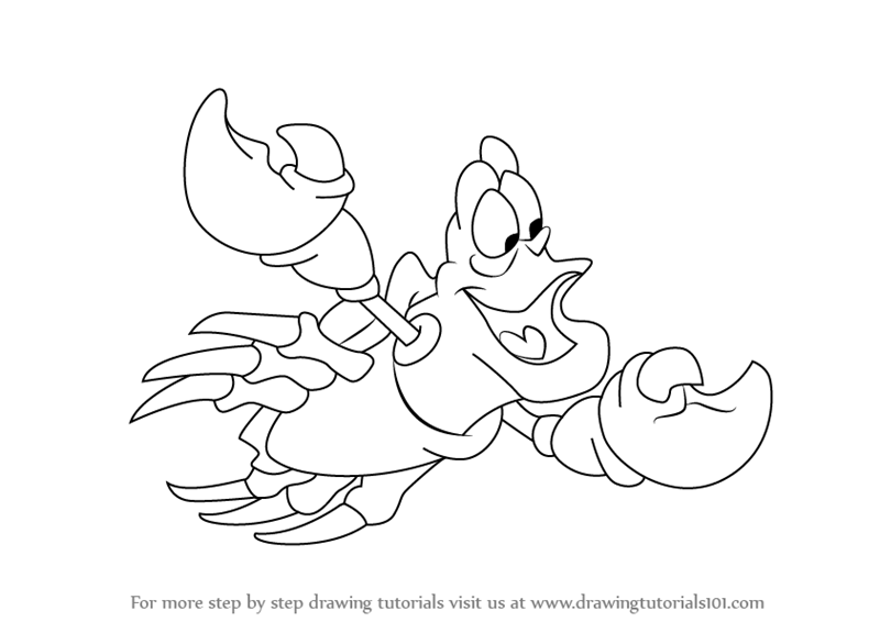 800x566 Learn How To Draw Sebastian From The Little Mermaid - Mermaid Drawing Easy