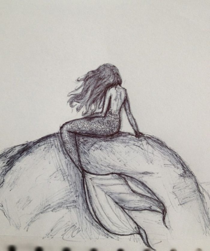 700x833 Mermaid Drawings - Mermaid Drawing Easy