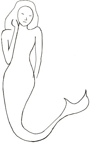 300x473 How To Draw A Mermaid - Mermaid Drawing For Kids