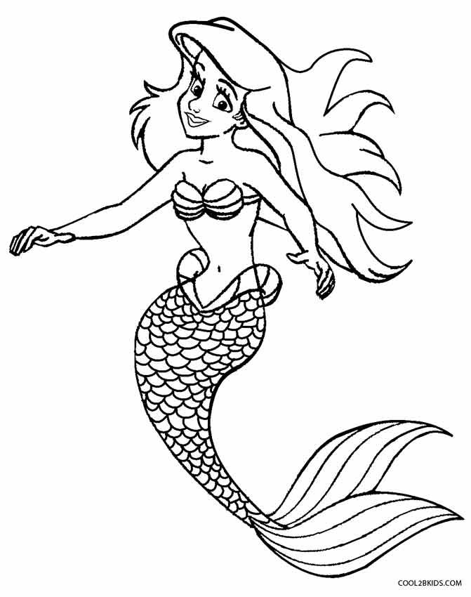 Childrens Drawing Mermaid For Free Download - Mermaid Drawing For Kids. 