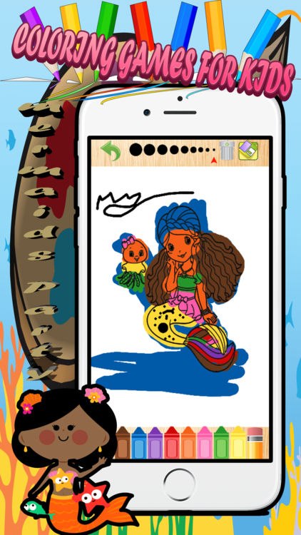 422x750 mermaid party drawing games for kids - Mermaid Drawing Games