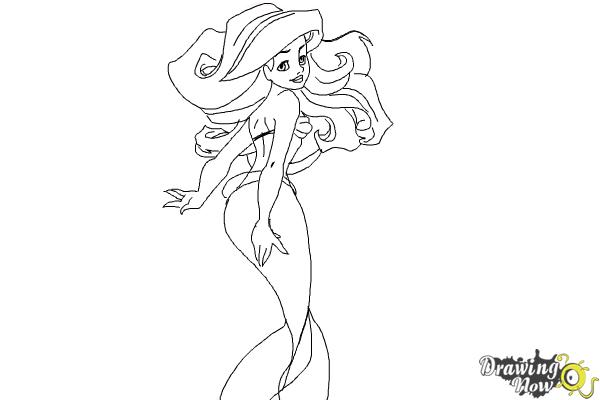 600x400 How To Draw The Little Mermaid - Mermaid Drawing Images
