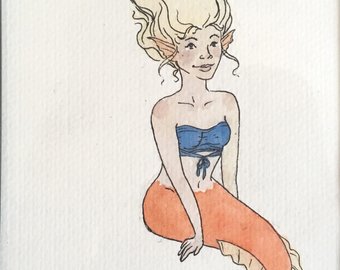 340x270 Mermaid Drawing Etsy - Mermaid Drawing Images