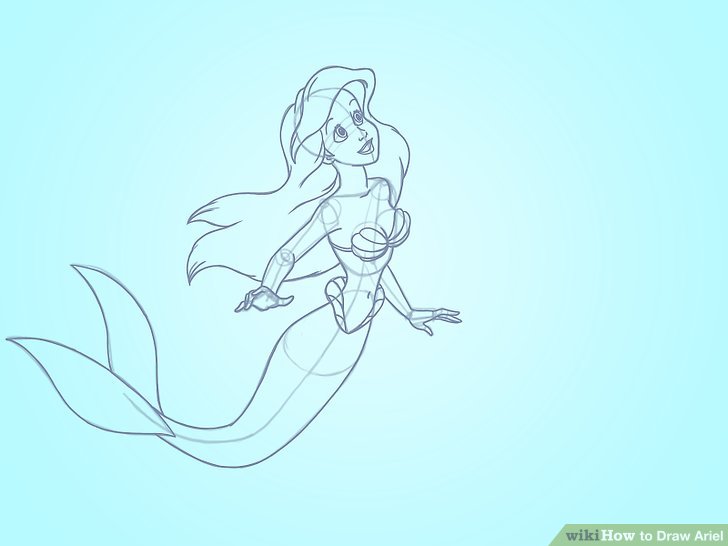 728x546 Ariel The Little Mermaid Drawing Ways To Draw Ariel Wikihow - Mermaid Drawing Images