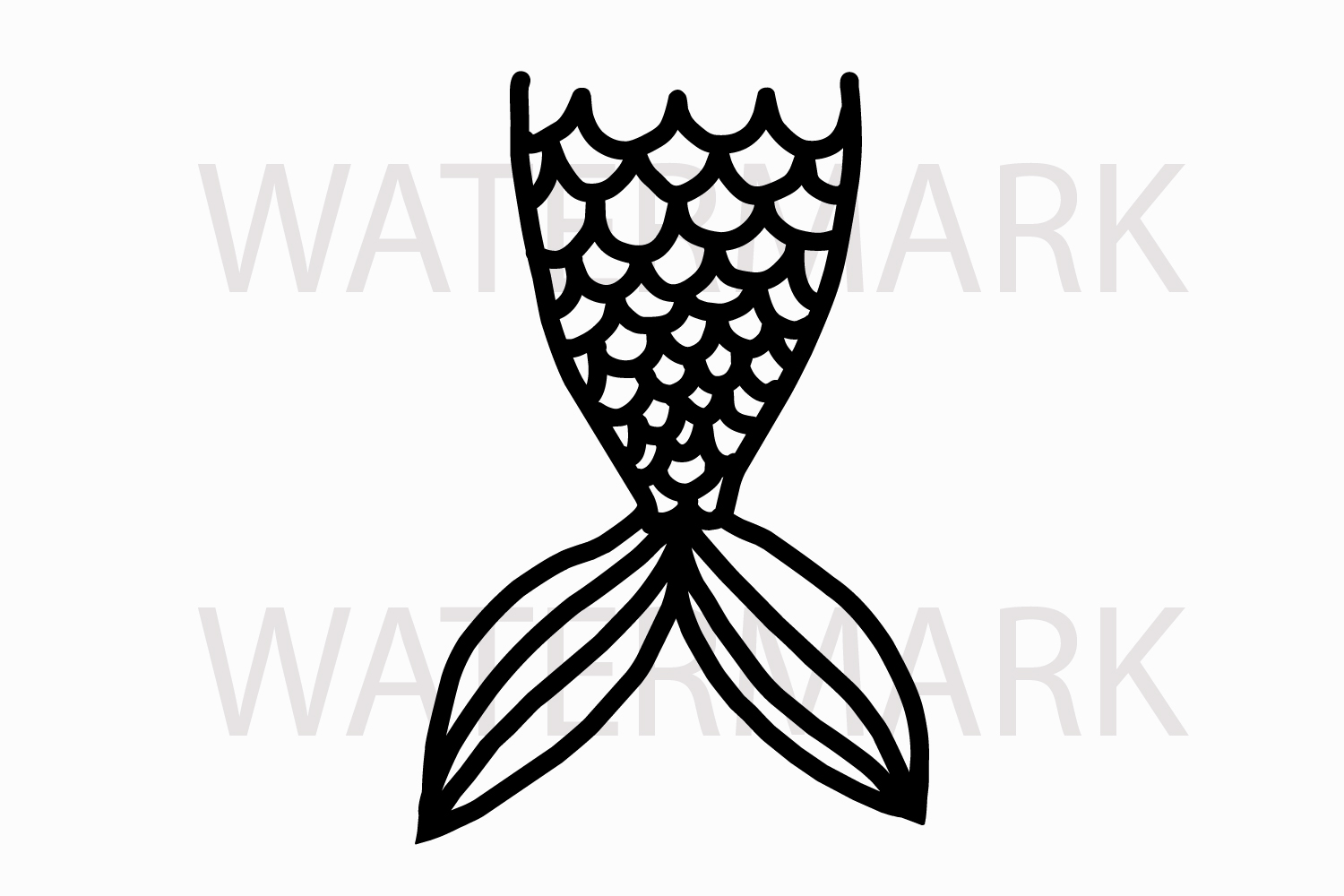 1500x1000 just outline mermaid tail - Mermaid Drawing Outline