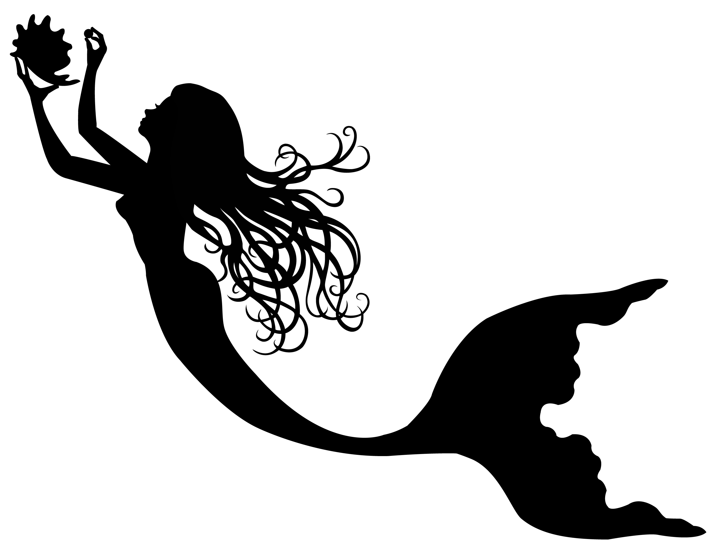 2800x2164 mermaid tail outline clip freeuse download - Mermaid Drawing Outline