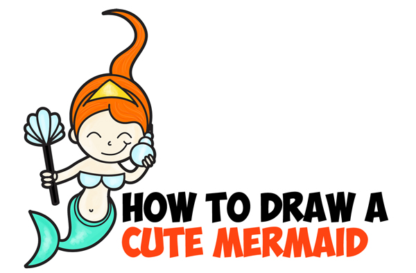 600x394 mermaids archives - Mermaid Drawing Step By Step
