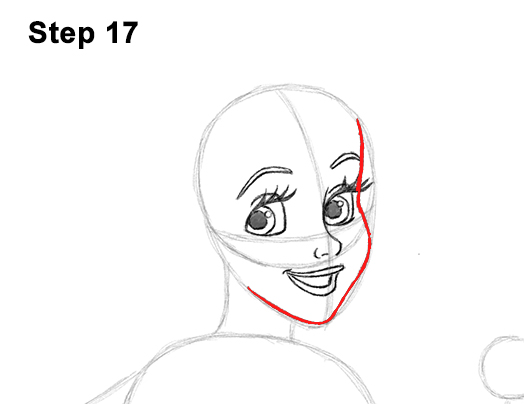 524x404 How To Draw Ariel From The Little Mermaid - Mermaid Face Drawing