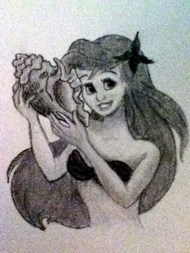 640x853 How To Draw The Little Mermaid - Mermaid Face Drawing