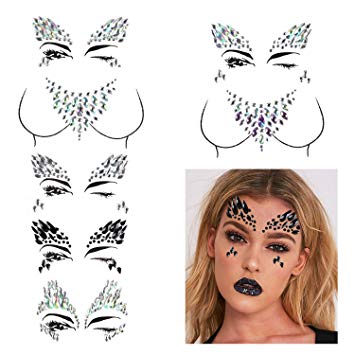 355x355 face stickers crystal body glitter mermaid rave - Mermaid Face Drawing