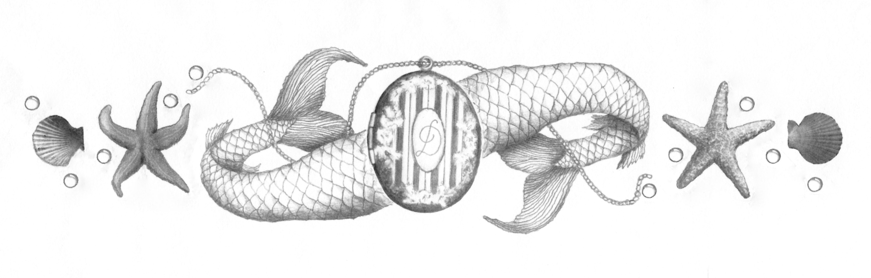 2991x957 Girl In The Mermaid Tail Part Following The Dream - Mermaid Girl Drawing