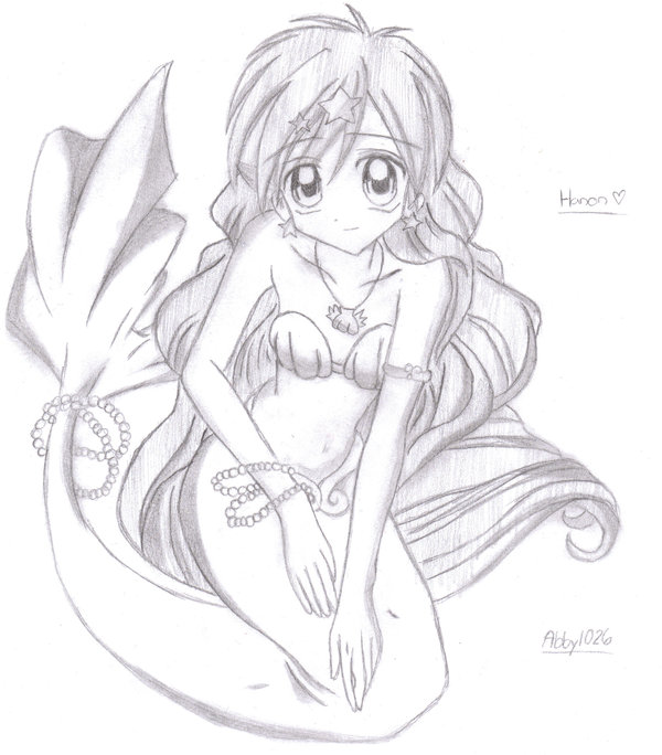 600x684 mermaid girl drawing art drawing skill - Mermaid Girl Drawing