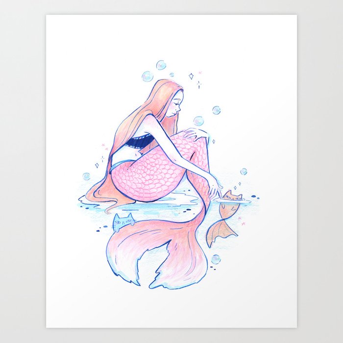 Mermaid Girl Drawing at PaintingValley.com | Explore collection of ...
