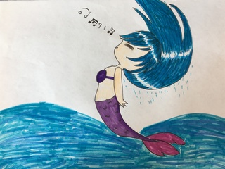 320x240 This Mermaid Girl Has Finally Made Out Of The Water And Does - Mermaid Girl Drawing
