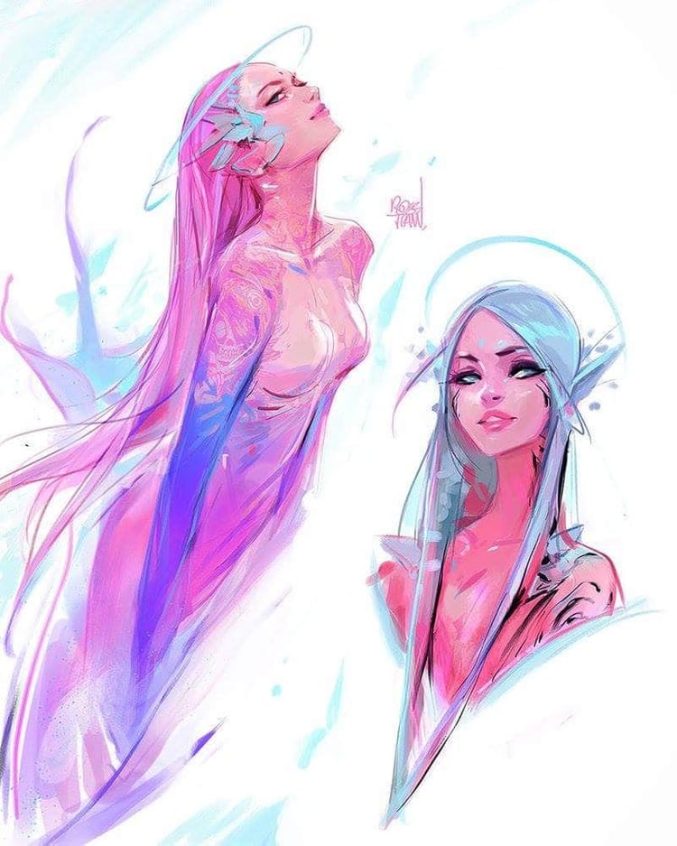 750x937 Astro Mermaid Girl Shared - Mermaid Girl Drawing