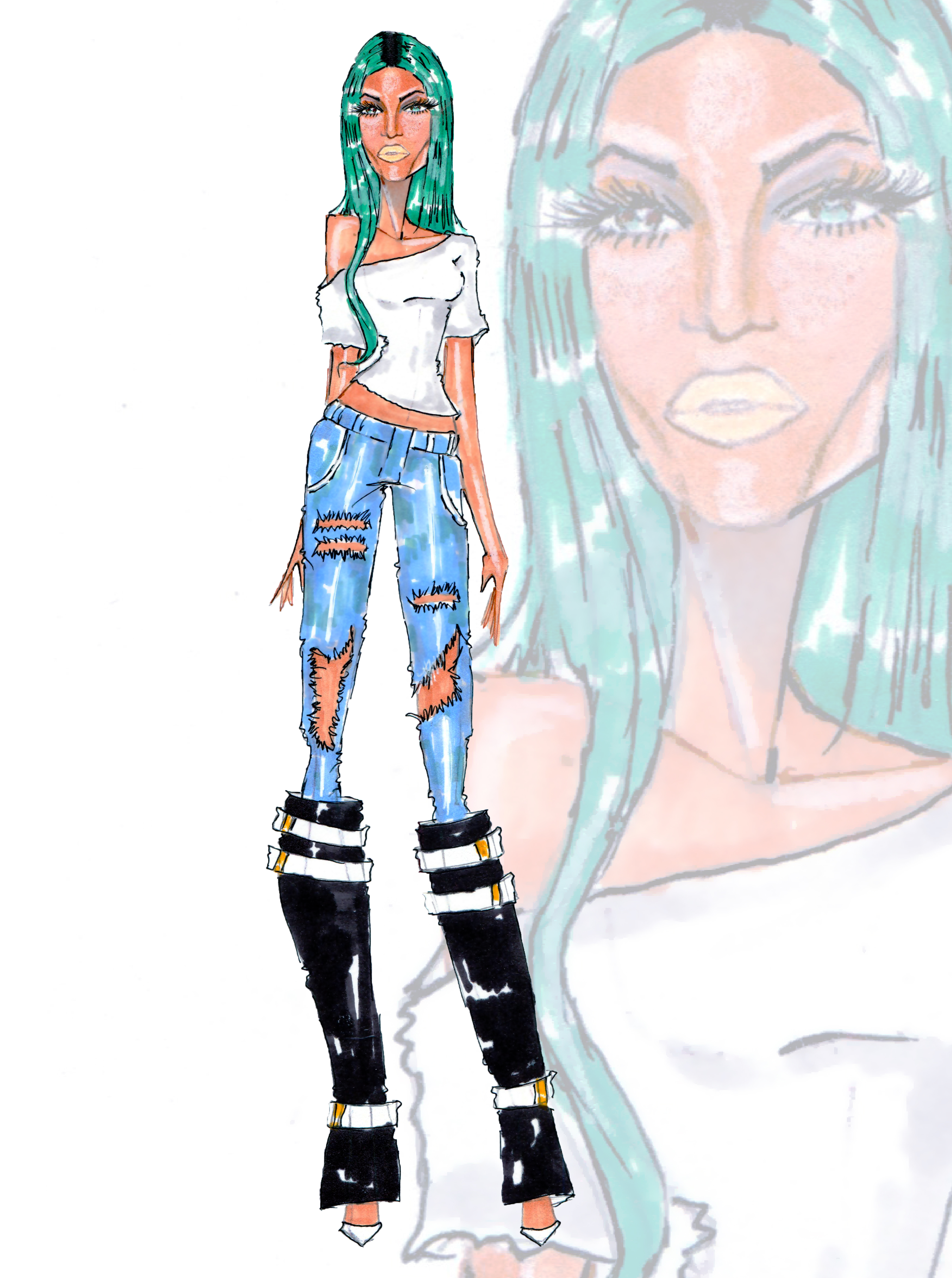 3486x4679 kylie jenner returns to aqua blue hair embraces the mermaid hair - Mermaid Hair Drawing