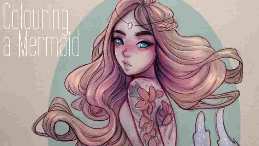 Mermaid Hair Drawing at PaintingValley.com | Explore collection of