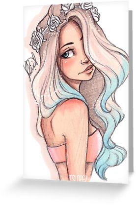 277x415 mermaid hair greeting cards - Mermaid Hair Drawing