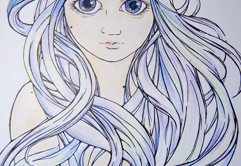 Mermaid Hair Drawing at PaintingValley.com | Explore collection of