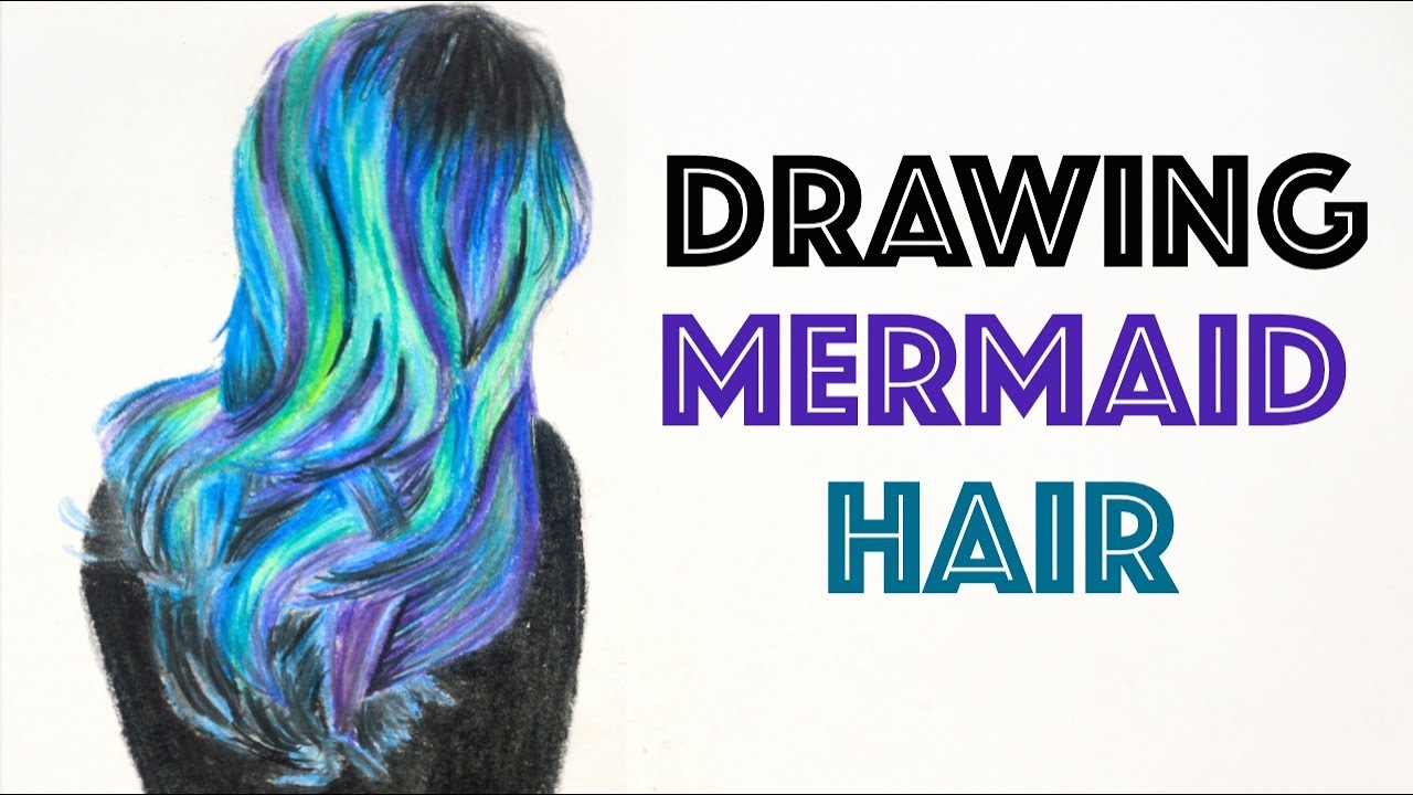 1280x720 drawing mermaid hair blue, green, and purple hair - Mermaid Hair Drawing