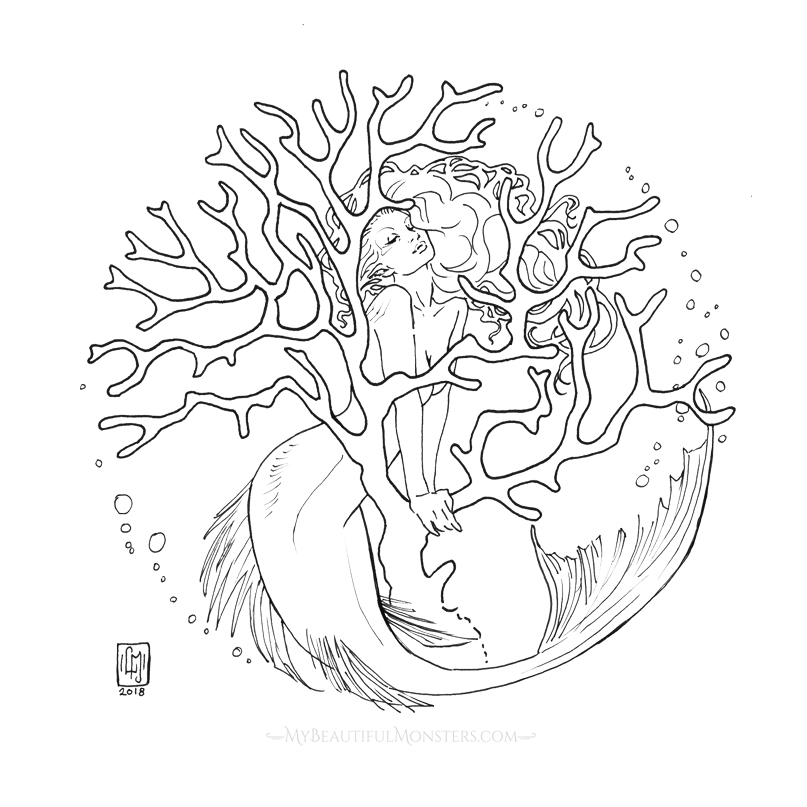 807x807 mermay mermaid drawings my beautiful monsters - Mermaid Images For Drawing