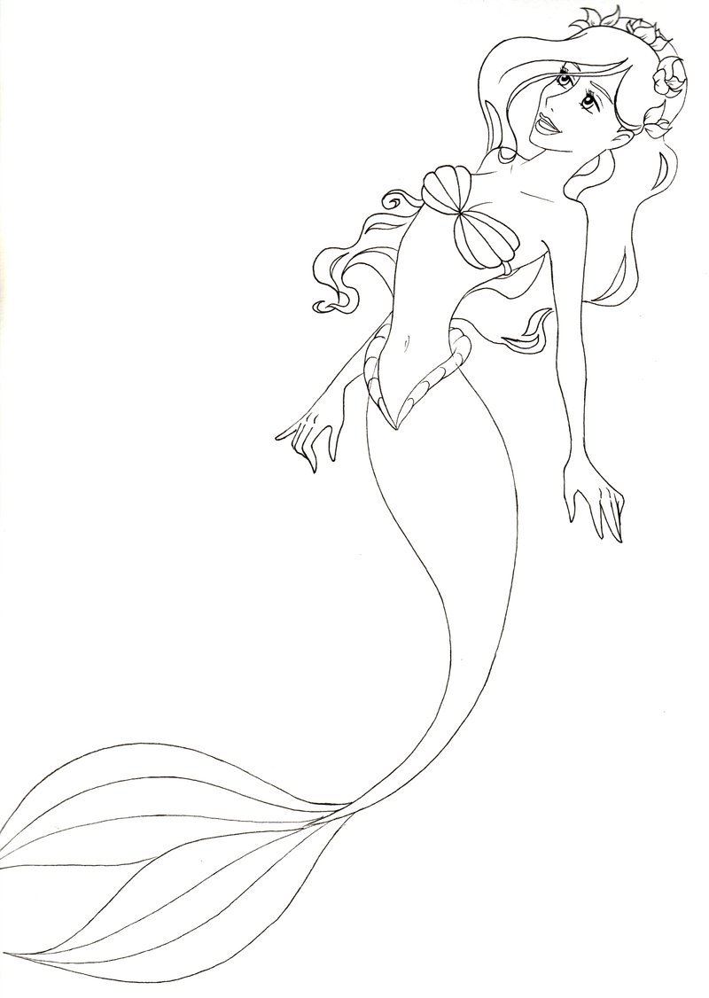 800x1126 Line Drawing Mermaid For Free Download - Mermaid Line Drawing