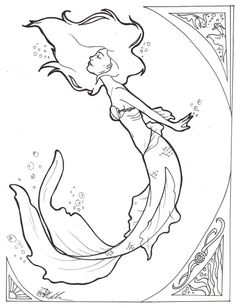 236x305 best mermaids images coloring pages, stencils, coloring book - Mermaid Line Drawing