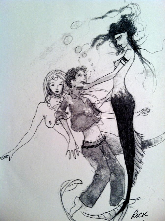 672x900 mermaids drawing - Mermaid On A Rock Drawing