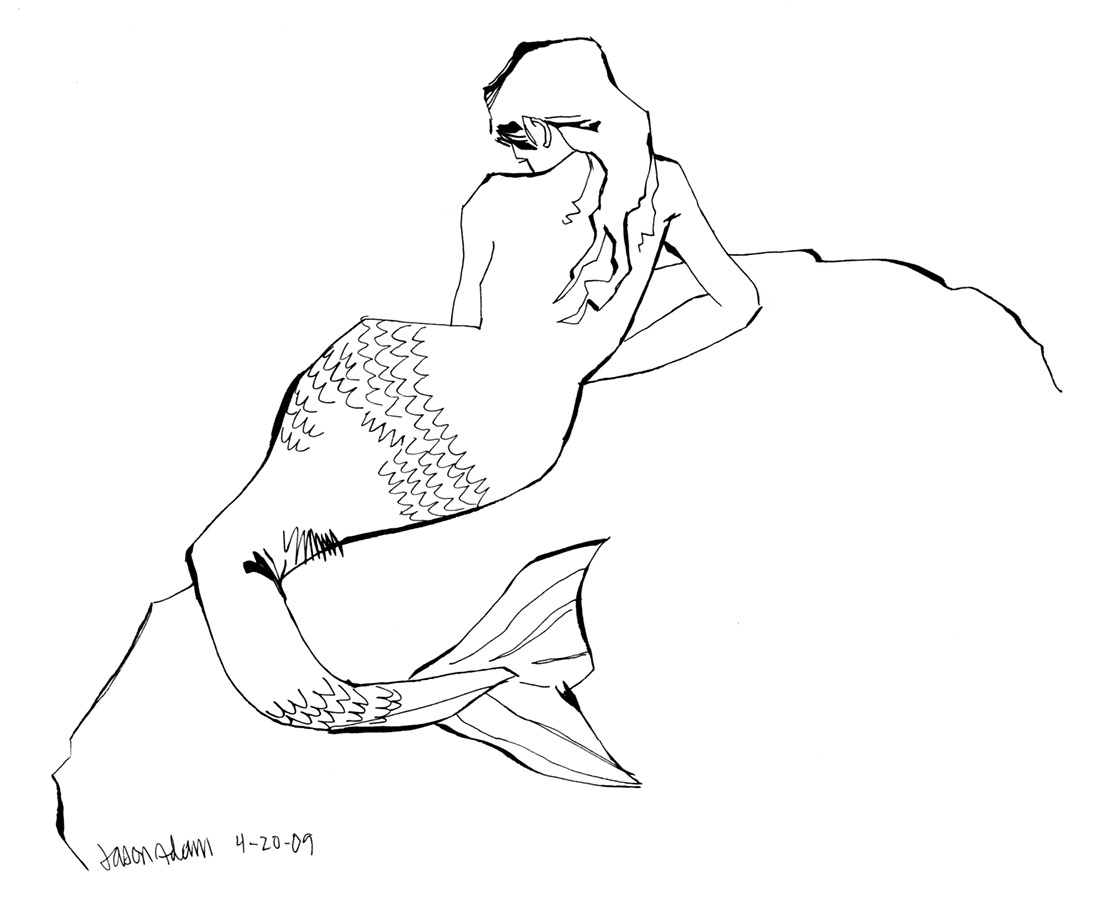 1100x920 Sketch Please Mermaid - Mermaid On A Rock Drawing