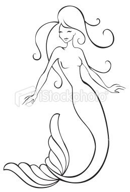 258x380 mermaid canvas inspirations mermaid drawings, mermaid outline - Mermaid Outline Drawing