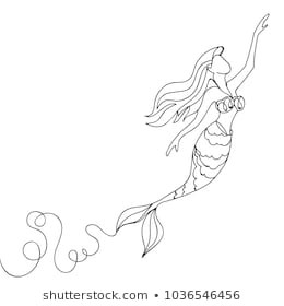 260x280 Mermaid Outline Drawing - Mermaid Outline Drawing