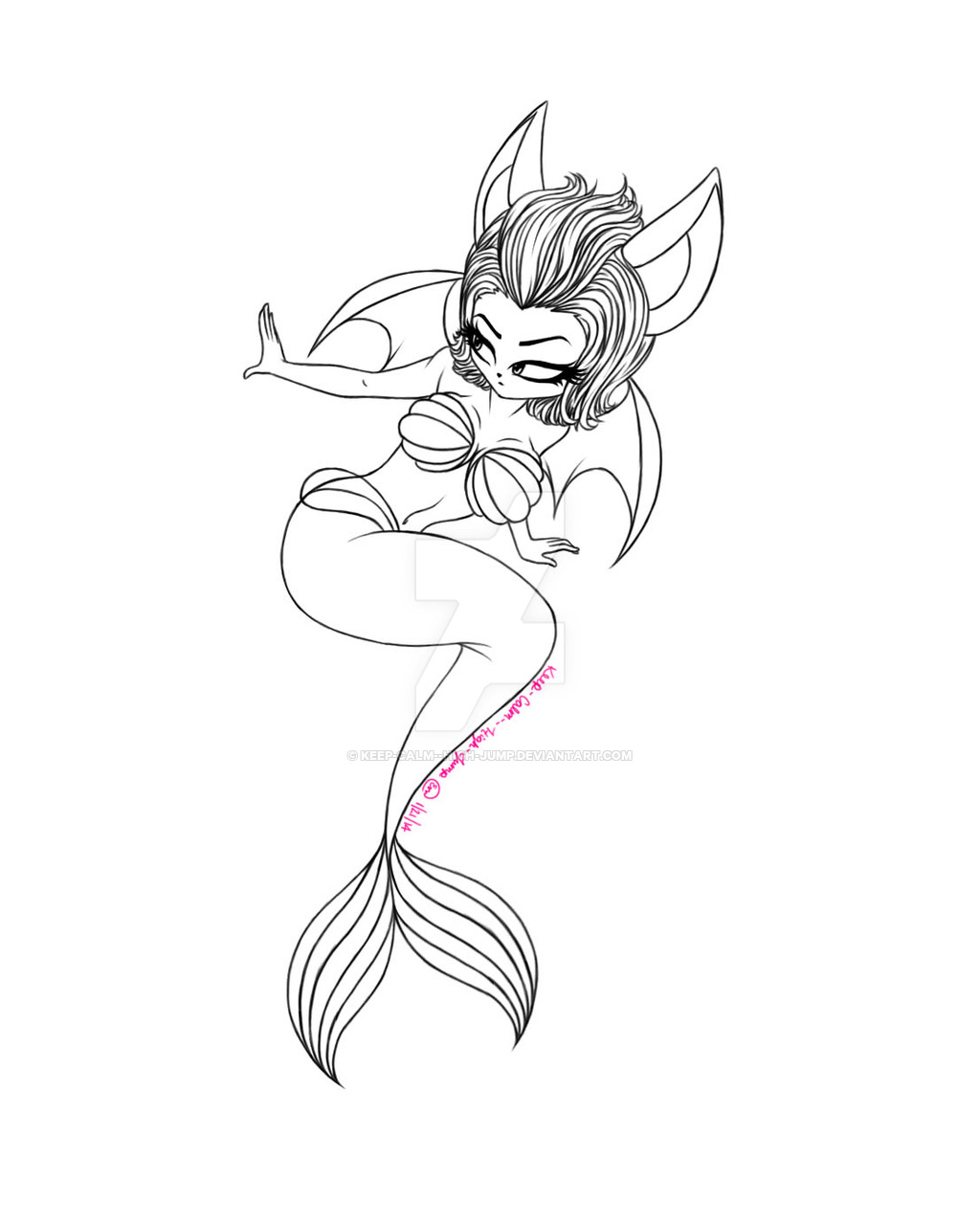 1024x1279 mermaid rouge outline - Mermaid Outline Drawing