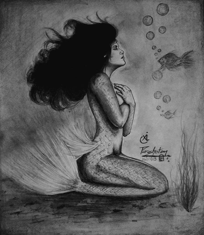 781x900 Pencil Sketch - Mermaid Pencil Drawings
